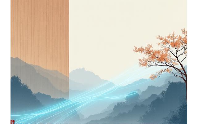 日本の伝統的な建築と未来的なモバイルデバイスが調和するイメージ