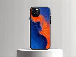 抽象的な現代アートの模様が特徴のスマホケース。