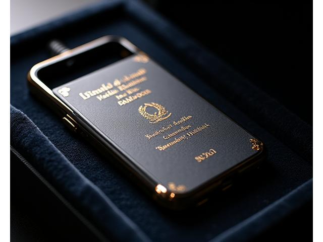 シリアルナンバーが刻印された限定版スマホケースと真正性証明書が、丁寧に保管されている様子。