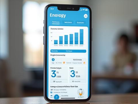 スマートフォンアプリのエネルギー消費量ダッシュボードのグラフ